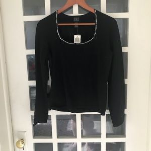 Black sweater with sparkling beads